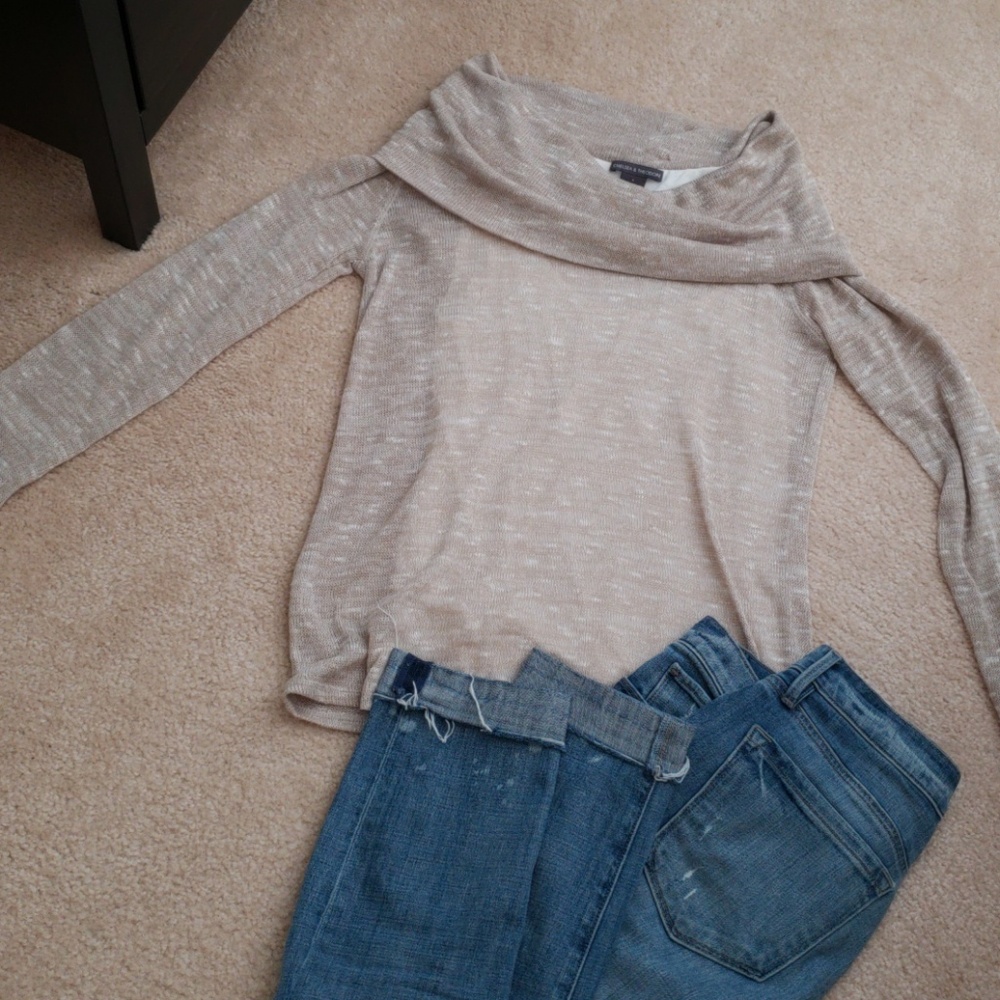 Light cowl necked sweater